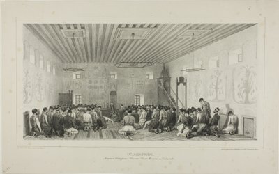 Biddende Tartaren, Istrimdjami-Kara-sou-Bazar, Krim, 19 oktober 1837 door Denis Auguste Marie Raffet