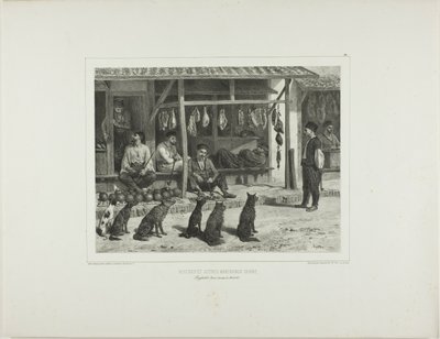 De slager en andere Tartaarse handelaars door Denis Auguste Marie Raffet