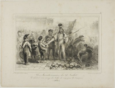 De schutters van 28 juli door Denis Auguste Marie Raffet