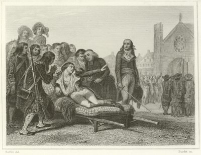 De dood van Bonchamp door Denis Auguste Marie Raffet