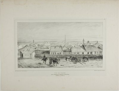 Gezicht op Yassy Genomen vanaf het balkon van het St. Petersburg Hotel, Moldavië, 19 juli 1837 door Denis Auguste Marie Raffet