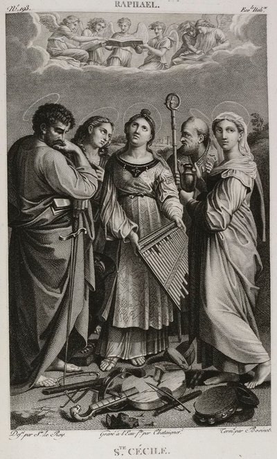 Denis-Sébastien Leroy, Chataigner en Bovinet - Heilige Cecilia, naar Rafaël - 1802-1815 door Denis Sebastien Leroy