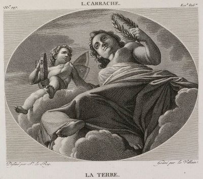 Denis-Sébastien Leroy et Le Villain - De aarde, naar Ludovico Carracci - 1802-1815 door Denis Sebastien Leroy