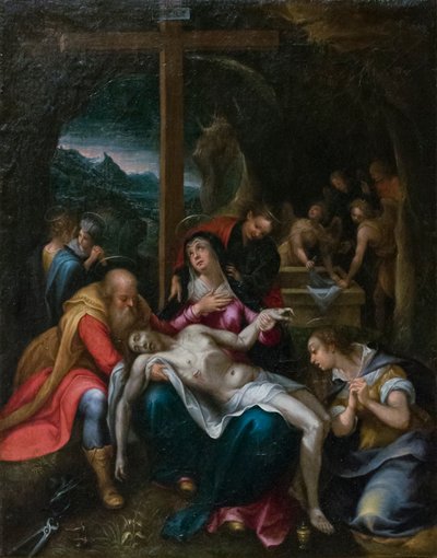 Rouw om Christus, c.1595-1600 door Denys Calvaert or Calvart