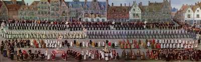 De Ommegang in Brussel op 31 mei 1615: Processie van Onze-Lieve-Vrouw van Sablon door Denys van Alsloot