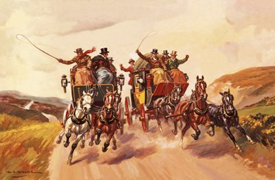 Race tussen rijtuigen door Derek Charles Eyles