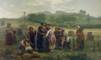 Papavers oogsten in Picardië, 1860 door Desire Francois Laugee