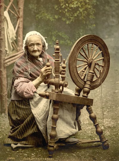 Ierse Spinnenwiel County Galway, 1890 door Detroit Photographic Co.