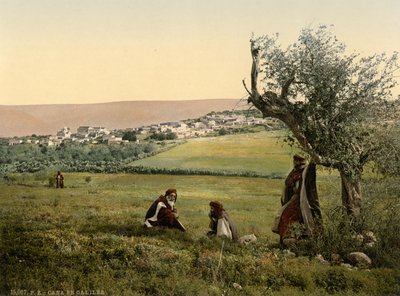Algemeen beeld, Kana van Galilea, Heilig Land, ca. 1890-1900 (fotochrom afdruk) door Detroit Publishing Co.