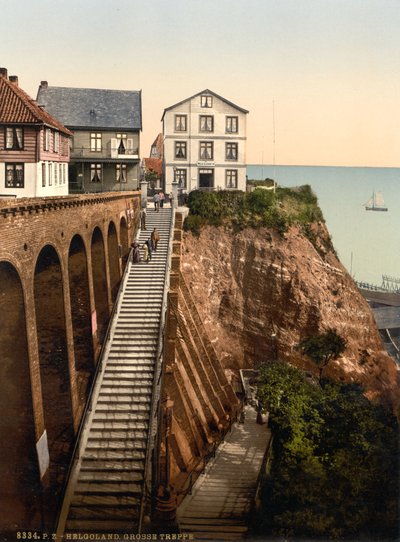 De Grote Trap, Helgoland, Duitsland, Fotochrome Print, ca. 1900 door Detroit Publishing Co.