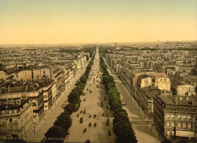 Avenue des Champs-Élysées, Parijs, ca. 1890-1900 (fotochrom) door Detroit Publishing Co.
