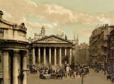 Royal Exchange, Londen, ca. 1890-1900 (fotochrom) door Detroit Publishing Co.