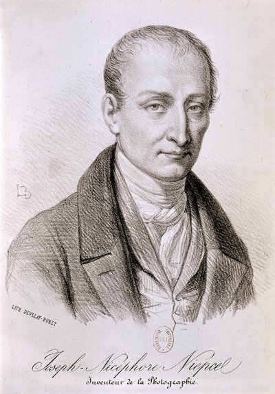 NIEPCE Joseph Nicéphore, Frans natuurkundige, uitvinder van de fotografie: Portret van Joseph Nicephore Niepce door Develay-Buret Develay-Buret