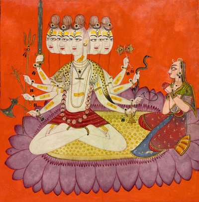 Sadashiva aanbeden door Parvati, c.1690 door Devidasa (attr.to)