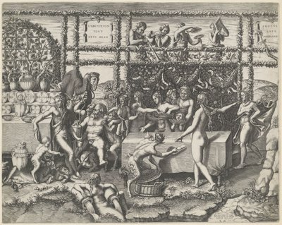 Huwelijksfeest van Amor en Psyche (midden deel) door Diana Mantuana