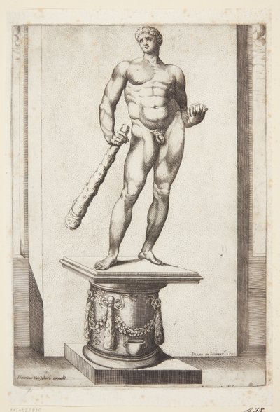 Hercules met de gouden appels van de Hesperiden door Diana Scultori