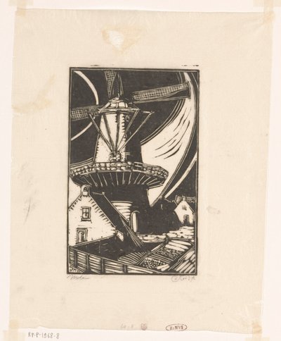 Molen door Dick Ket (signed by artist)