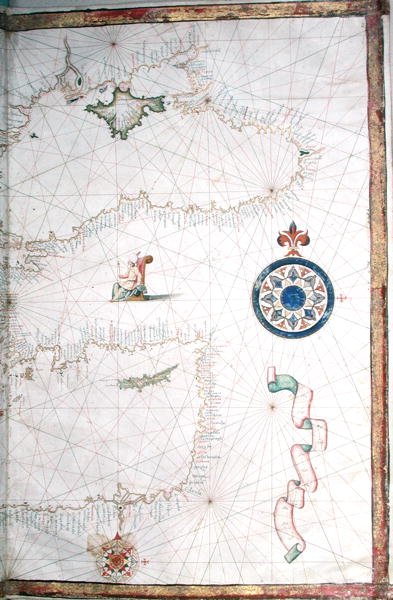 Turkije, de Kaspische Zee en Cyprus, detail uit een wereldatlas, 1565 door Diego Homem