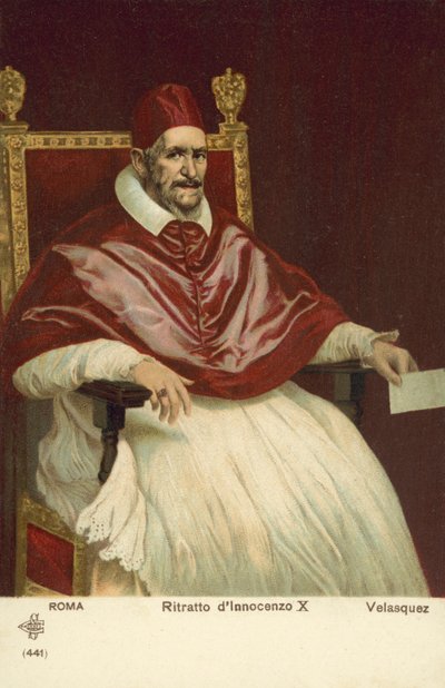 Portret van paus Innocentius X door Diego Rodriguez de Silva y (after) Velazquez