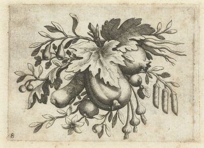 Festoen van vruchten door Dietrich Krüger (attributed to)