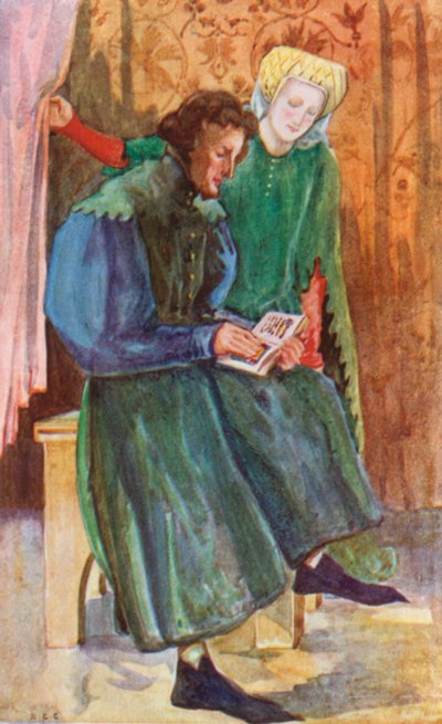 Een man en vrouw uit de tijd van Hendrik IV 1399-1413 door Dion Clayton Calthrop