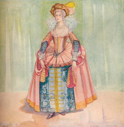 Een vrouw uit de tijd van James I, 1907 door Dion Clayton Calthrop