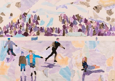 Skating en plein air, 2015 (collage) door Dione Verulam