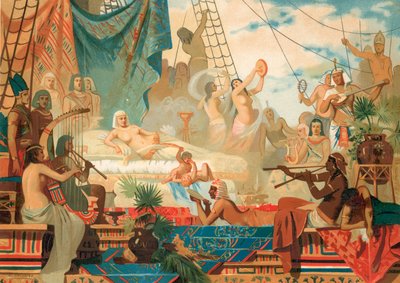 Cleopatra wacht op een bezoek van Marcus Antonius door Dionisio Baixeras Verdaguer