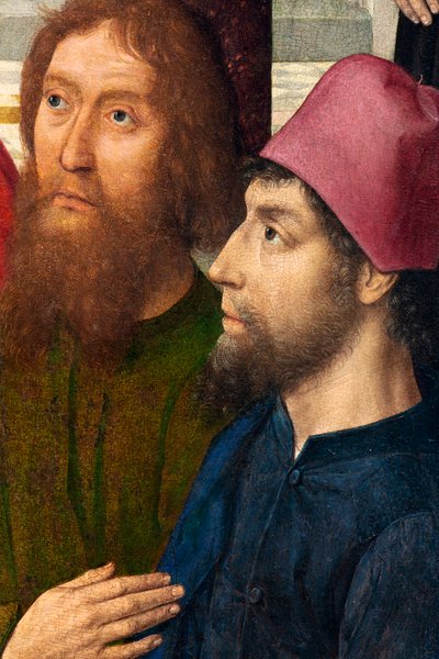 Parochiekerk (Parochiekerk Sint-Pieter). Laatste Avondmaal. Dirk Bouts. 1464-1468. (detail) door Dirck Bouts