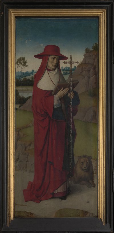 St. Hiëronymus, rechterpaneel van het Drieluik van St. Erasmus, c.1460 door Dirck Bouts