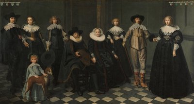 Portret van de familie van Dirck Bas Jacobsz, burgemeester van Amsterdam door Dirck Dircksz. van Santvoort
