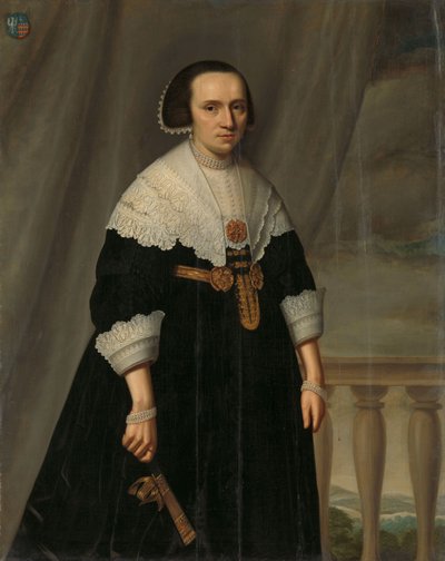 Portrait of Machteld Bas door Dirck Santvoort