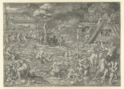 De zondvloed door Dirck Vellert