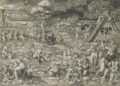 De Zondvloed, 1544 door Dirck Vellert