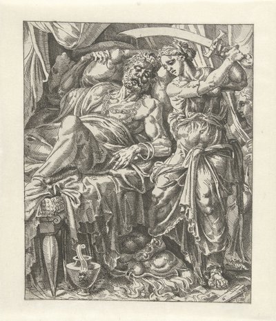 Judit onthoofdt Holofernes door Dirck Volckertsz. Coornhert (attributed to)