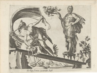 Geen schild beschermt tegen tegenspoed; Hoe groter je fortuin, hoe groter je zorgen door Dirck Volckertsz. Coornhert (attributed to)