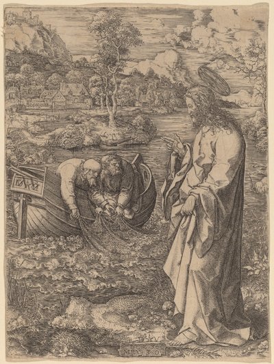 Christus Roept Petrus door Dirk Jacobsz Vellert