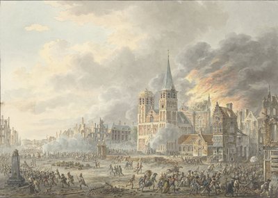 De inneming van een stad door Franse troepen door Dirk Langendijk