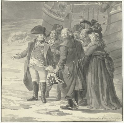 Het vertrek van Willem V naar Engeland, 18 januari 1795 door Dirk Langendijk