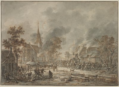 Plunderende soldaten, 1794 door Dirk Langendyk