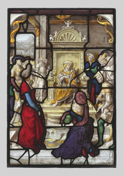 Het oordeel van Salomo en Esther voor Ahasveros paar, ca. 1530 door Dirk Vellert