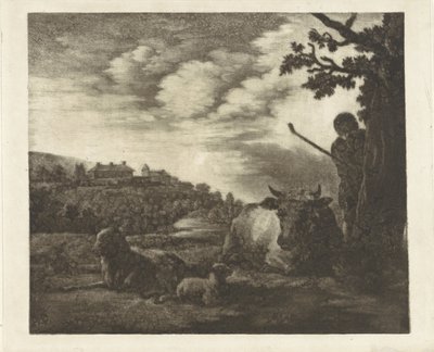 Landschap met een herder door Dirk van der Toorn