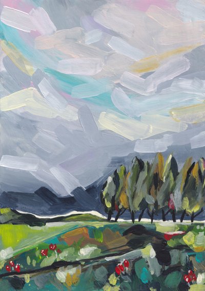 Kleurrijk abstract landschap door Dirkie Nell