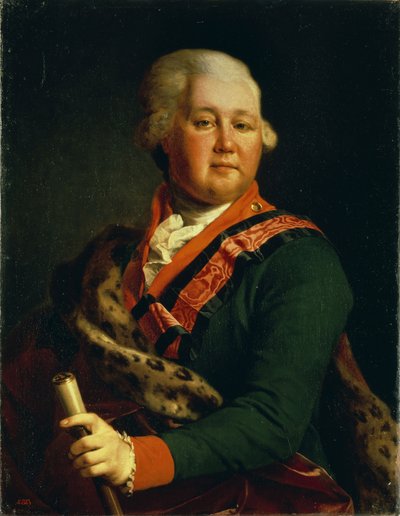 Portret van graaf Valentin Platonovich Ivanovich Musin-Pushkin door Dmitri Grigorievich Levitsky