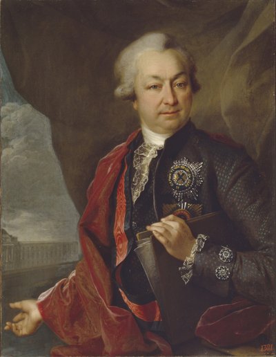Portret van Graaf Ivan Ivanovich Shuvalov 1727-1797, 1790 door Dmitri Grigorievich Levitsky