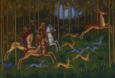 Jachtscène door Dmitri Semyonovich Stelletsky