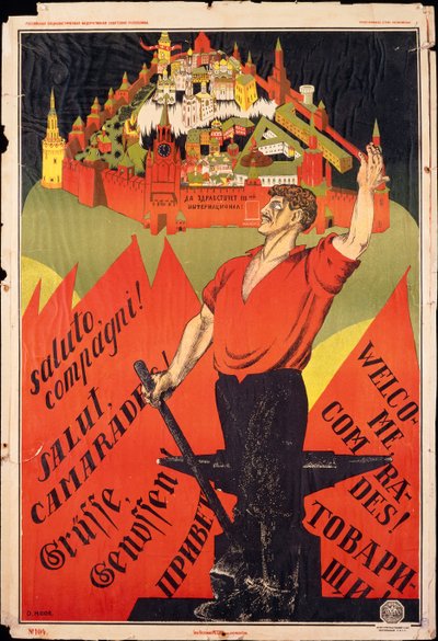 Oktoberrevolutie, Welkom kameraden! Oproep aan de revolutionaire arbeiders in het buitenland door Dmitry (1883 1946) Moor