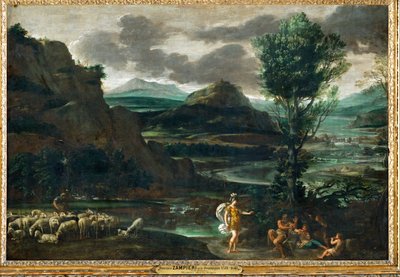 Herminia tussen de herders ... door Domenichino (1581-1641)