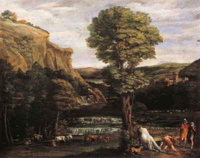 Landschap met Hercules vechtend tegen Achelas veranderd in stier door Domenichino (1581 1641)