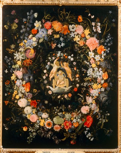 De triomf van de liefde met bloemen ... door Domenichino (1581 1641)